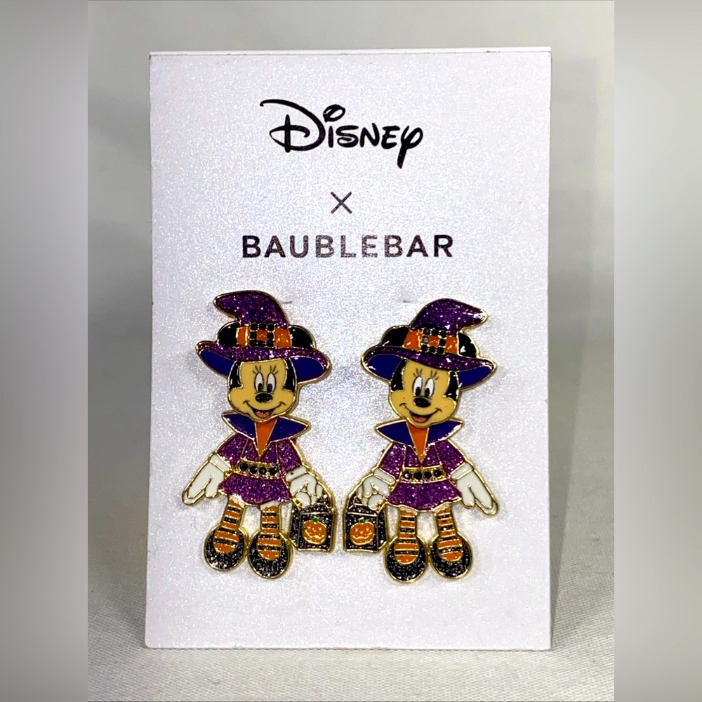 Disney X Baublebar MINNIE MOUSE HALLOWEEN WITCH EARRINGS NEW NWT